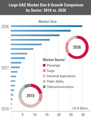 Large UAS Market Size & Growth Comparison by Sector